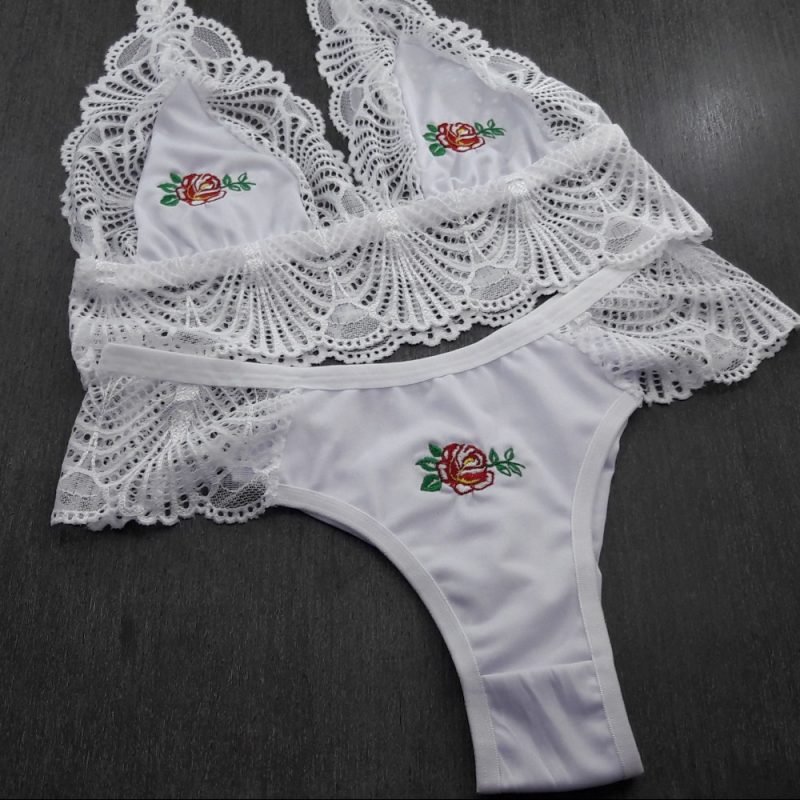 Conjunto em Microfibra e Renda com Bordado - Image 5