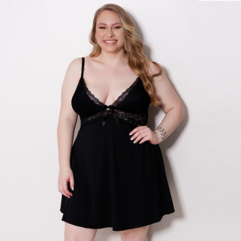 Camisola Sabrina Plus com Renda e Joia - Image 5