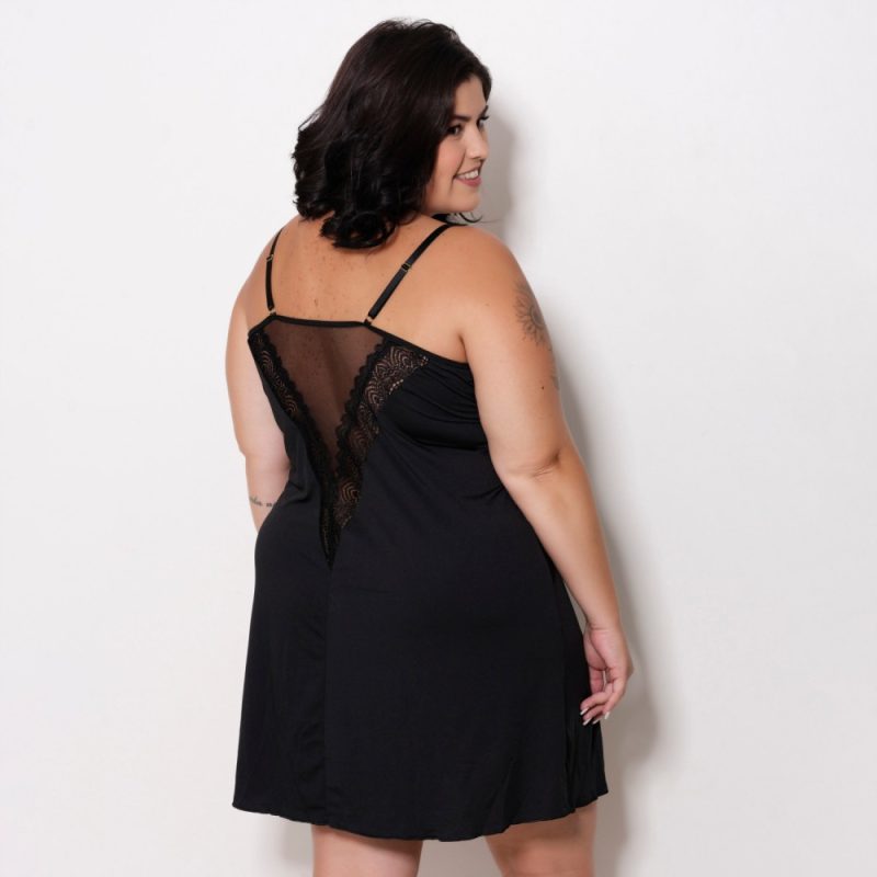 Camisola Plus Size Detalhe em Renda - Image 2